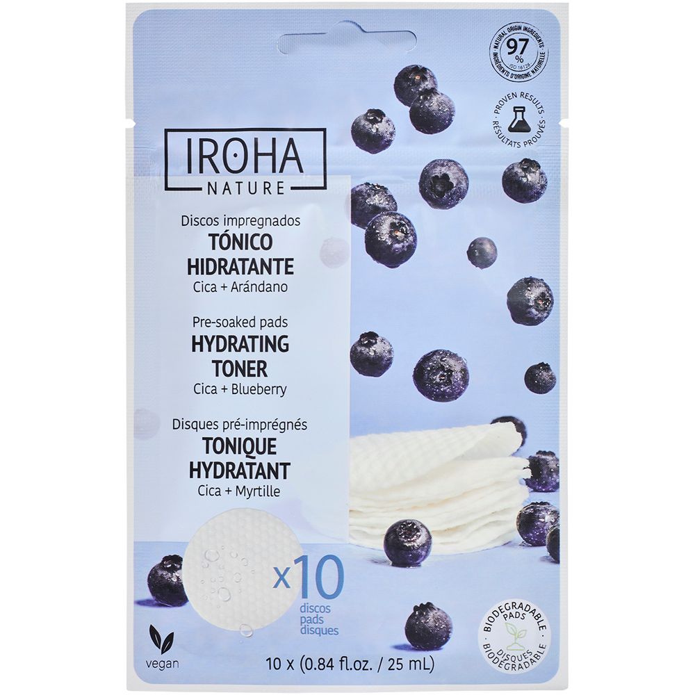 Disques coton pré-imprégnés tonique hydratant x10