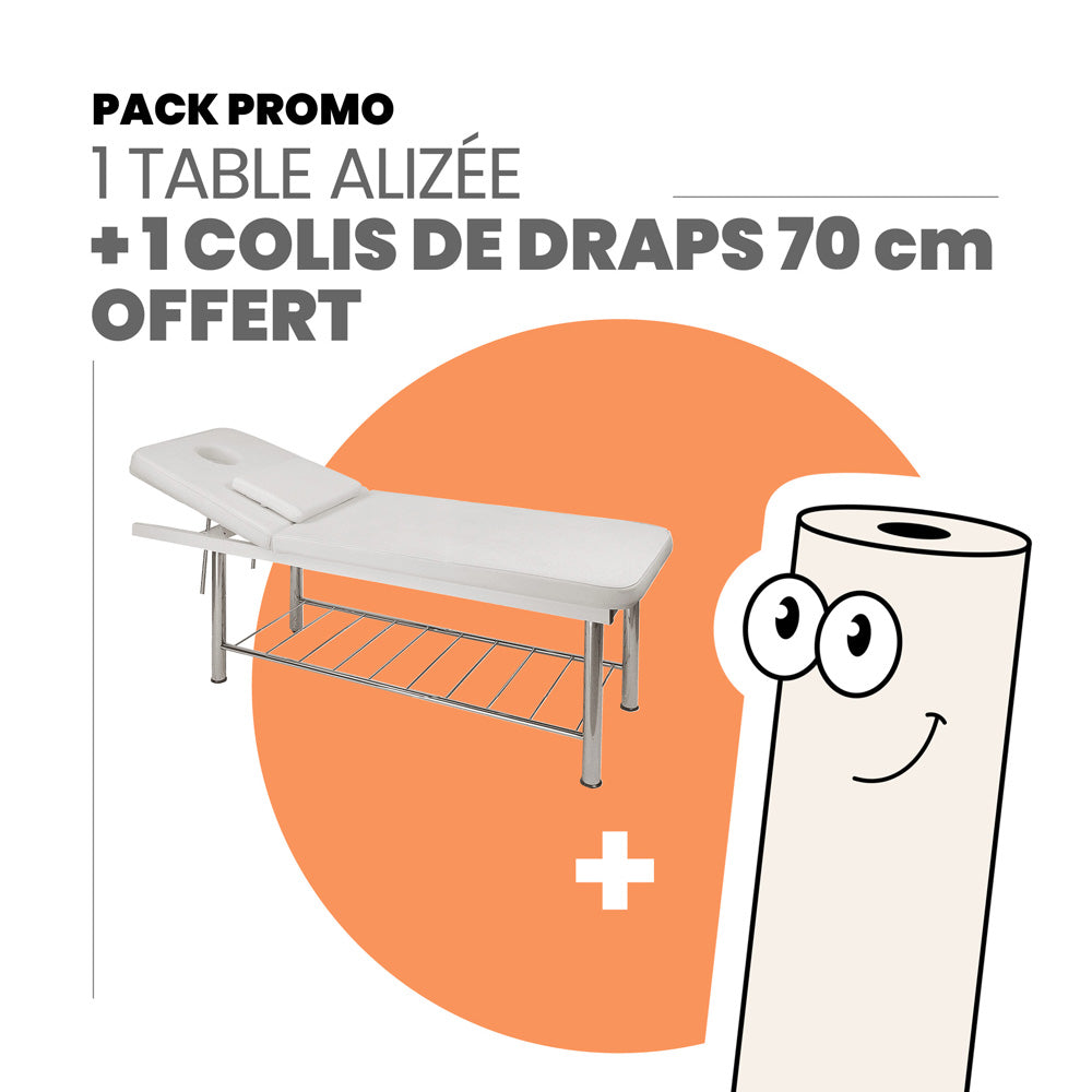 Table de soins Alizée + 12 rouleaux de draps OFFERTS