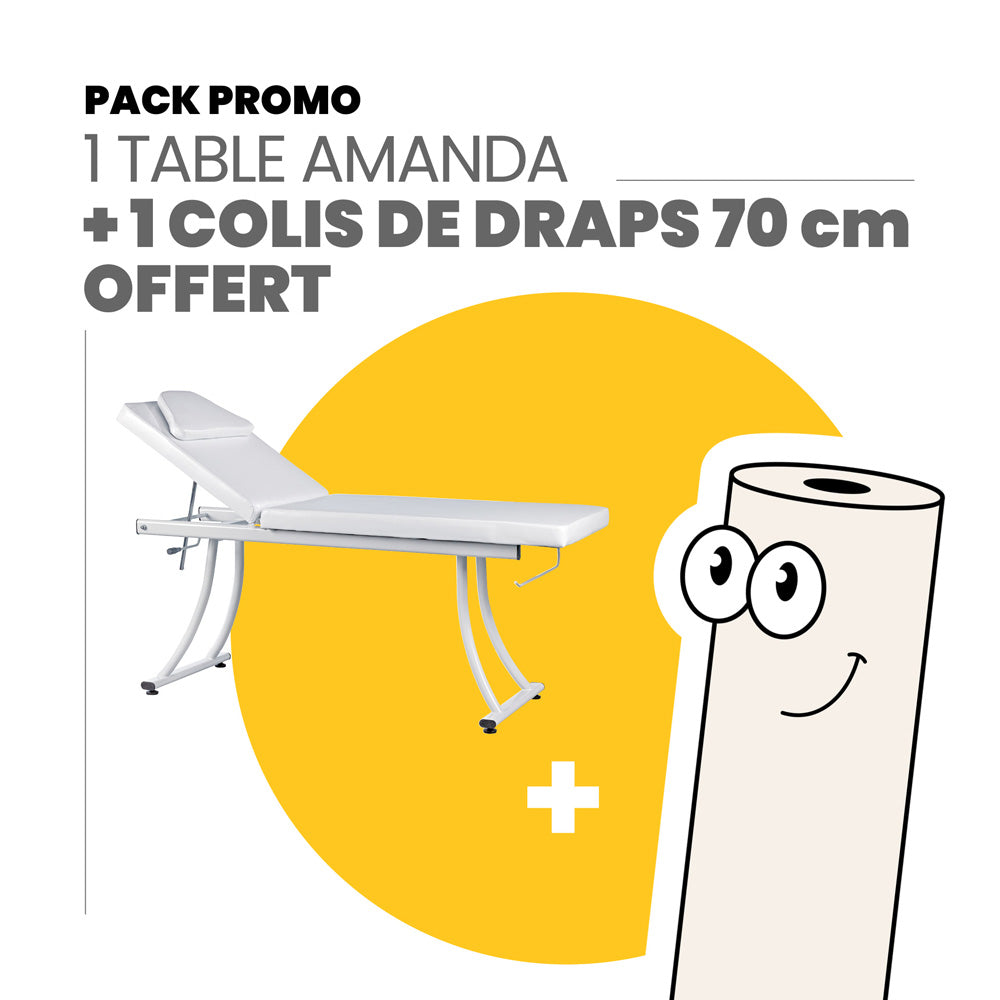 Table de soins amanda + 12 rouleaux de draps OFFERTS