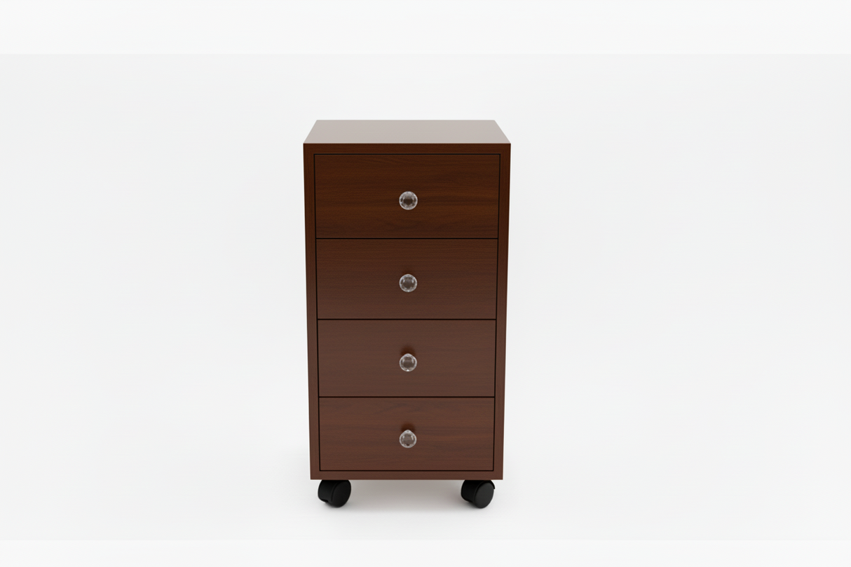 Commode bois 4 tiroirs wengé