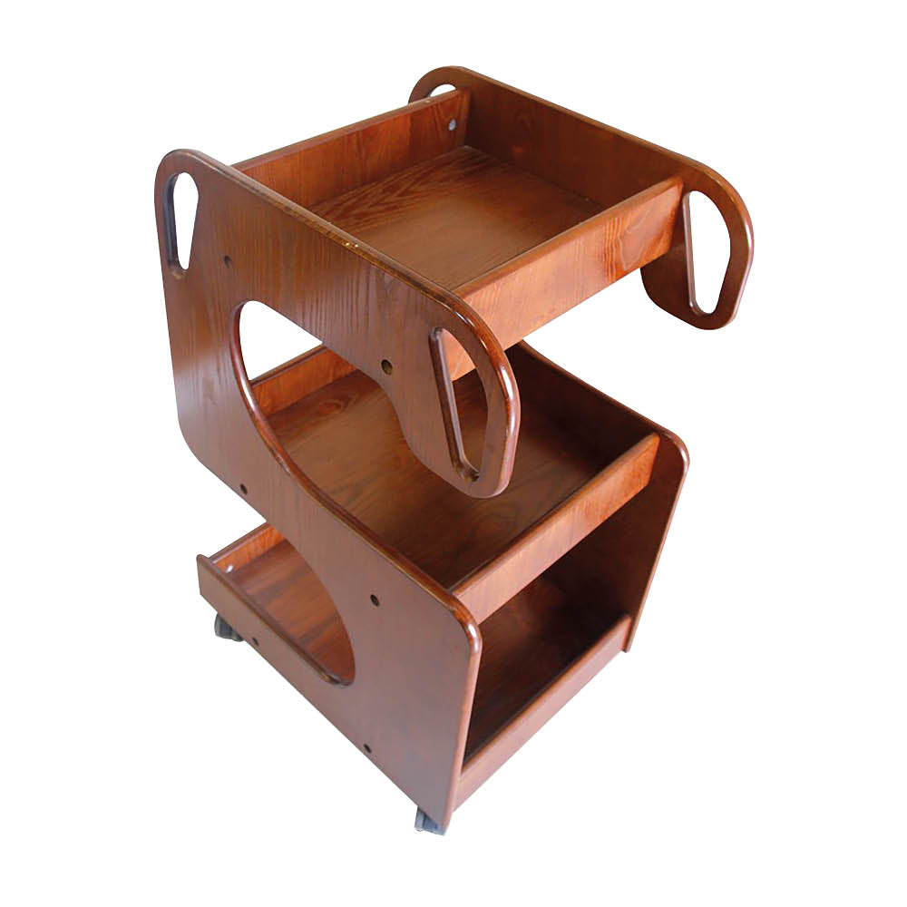 Guéridon design trois plateaux bois