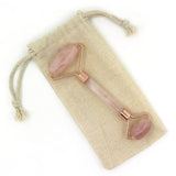 Masseur visage en pierre en Quartz Rose + HOUSSE