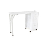 Table manucure pliante blanche à rabat