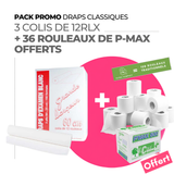 Draps d'examens classiques + 36 rouleaux P-MAX OFFERTS