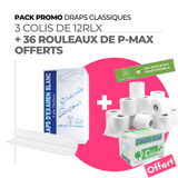 Draps d'examens classiques + 36 rouleaux P-MAX OFFERTS