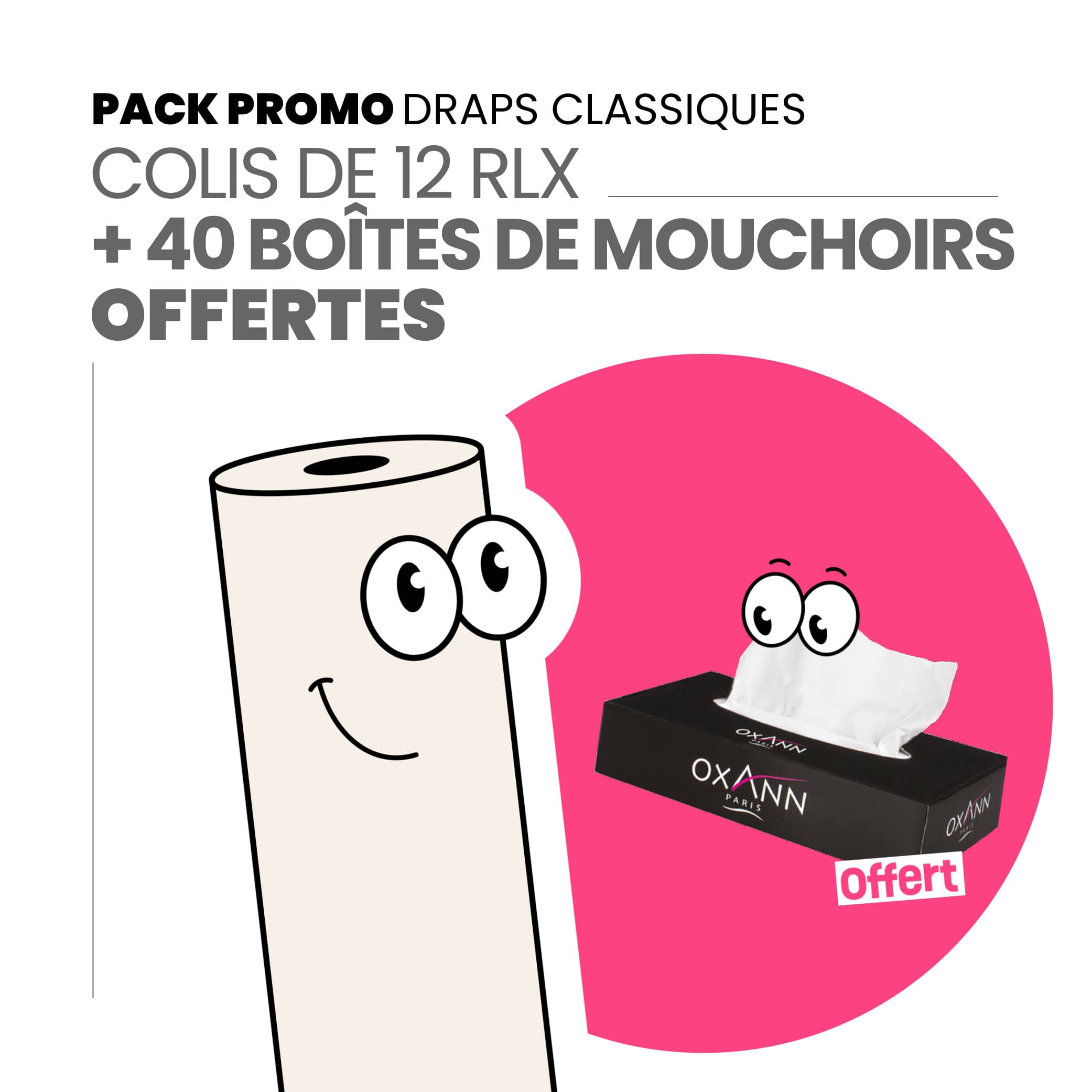 Draps d'examens classiques + 40 boîtes de mouchoirs OFFERTES