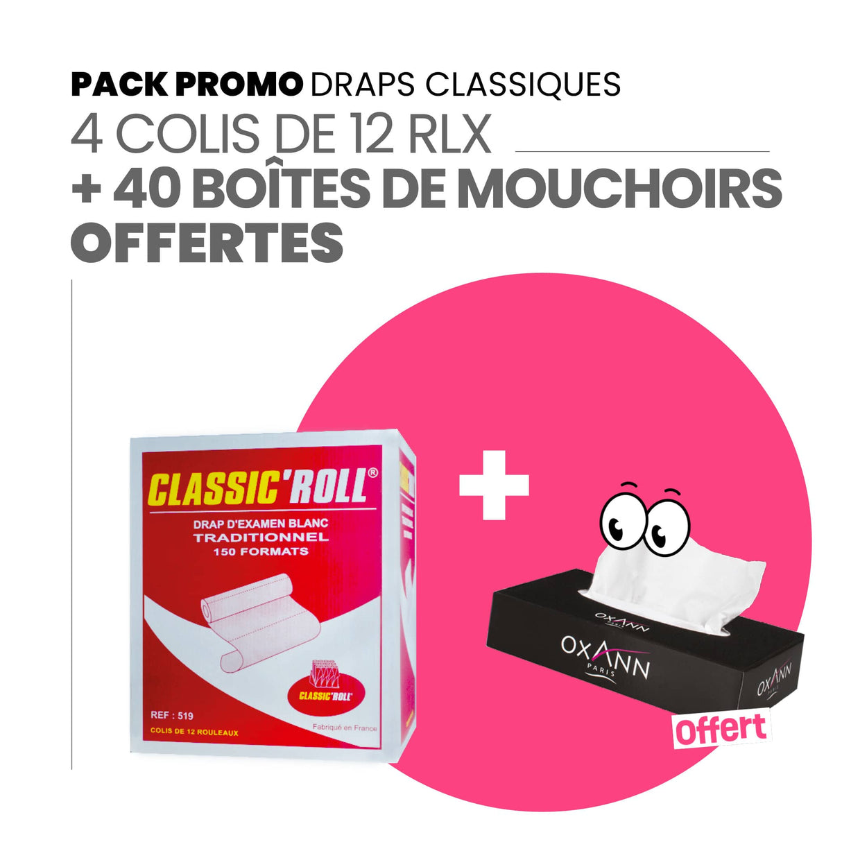 Draps d'examens classiques + 40 boîtes de mouchoirs OFFERTES
