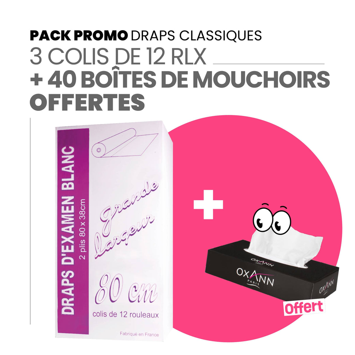 Draps d'examens classiques + 40 boîtes de mouchoirs OFFERTES